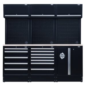 Draper 04415 - BUNKER® Modular Storage Combo with Stainless Steel Worktop (14 Piece)